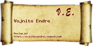 Vojnits Endre névjegykártya